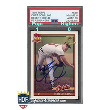 1991 Topps Desert Shield #569 Curt Schilling PSA 8 Auto 10 signed autograph