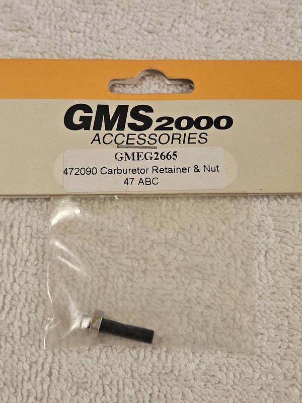 GMS 2000 .47 RC CARBURETOR RETAINER AND NUT NEW
