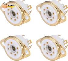 4 Pcs 7Pin Tube Socket Ceramic Tube Socket,Vacuum Tube Protect Tube