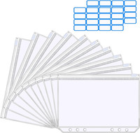 Vicloon 6 LöCher Binder, 10 StüCk A6 Binder Taschen,Mit 2 Aufkleber Beschriften,