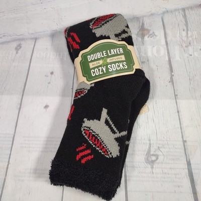Airplus Men s 8 12.5 Double Layer Cozy Socks Aloe Infused Grill Master New