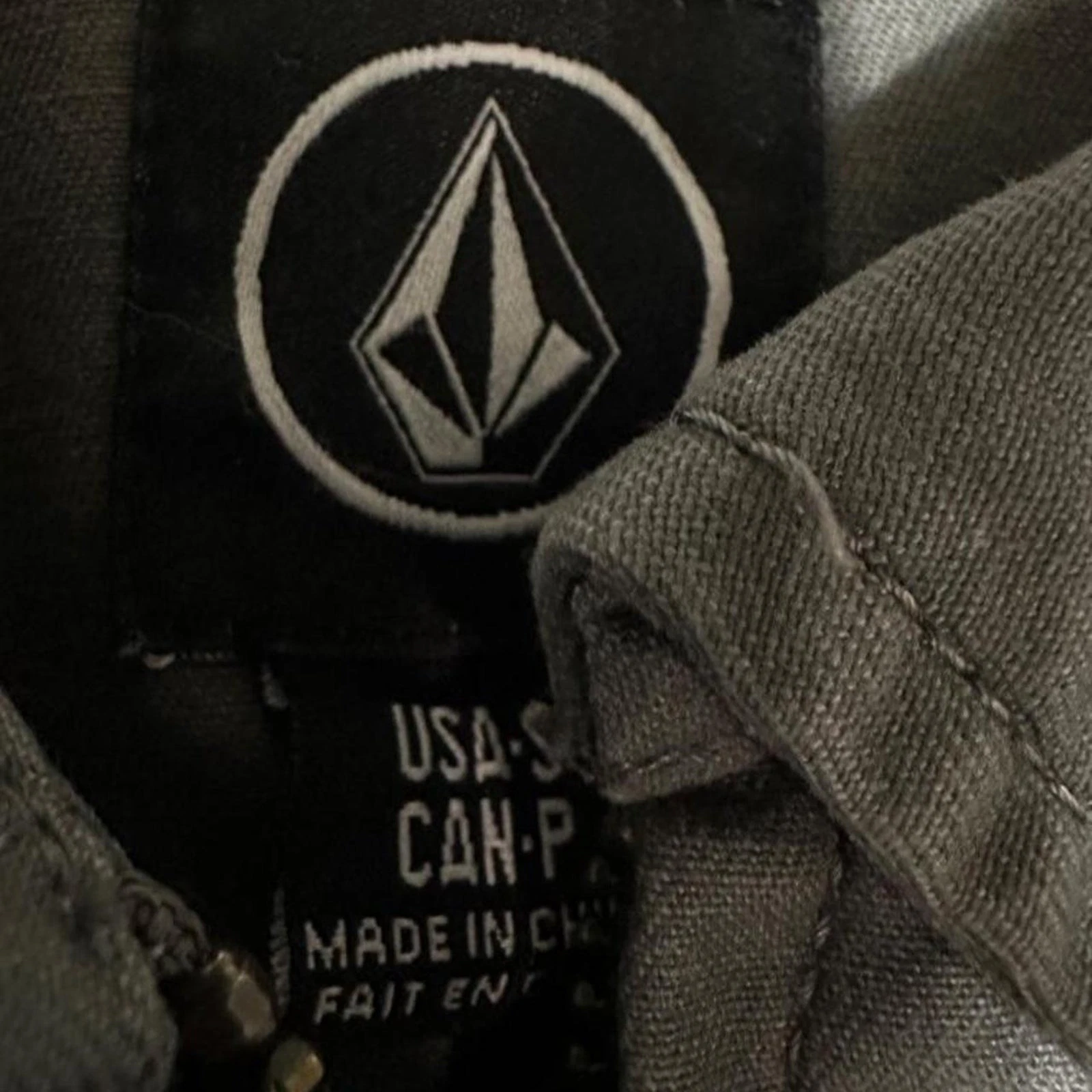 Volcom grey canvas hooded utility jacket image 3