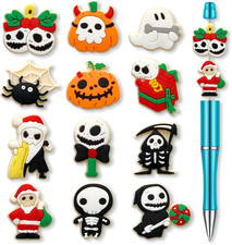 Cartoon Christmas Focal Silicone Beads, Cute Beads for DIY Crafts Jewelry Neckla