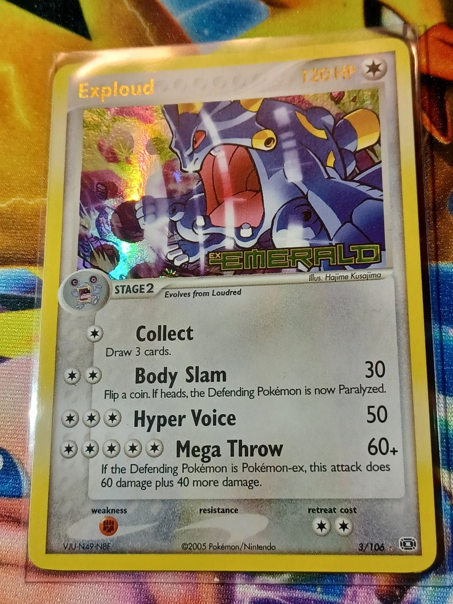 Exploud Ex Emerald Reverse Holo Card 3/106 Stamped Pokemon | eBay