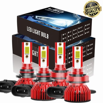 For Honda Insight 2010-2014 4x Combo LED Headlight Hi Low Beam Bulbs Kit White