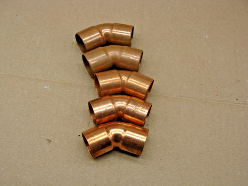 1" COPPER 45 DEGREE ELBOW FITTING CXC  LOT OF 5