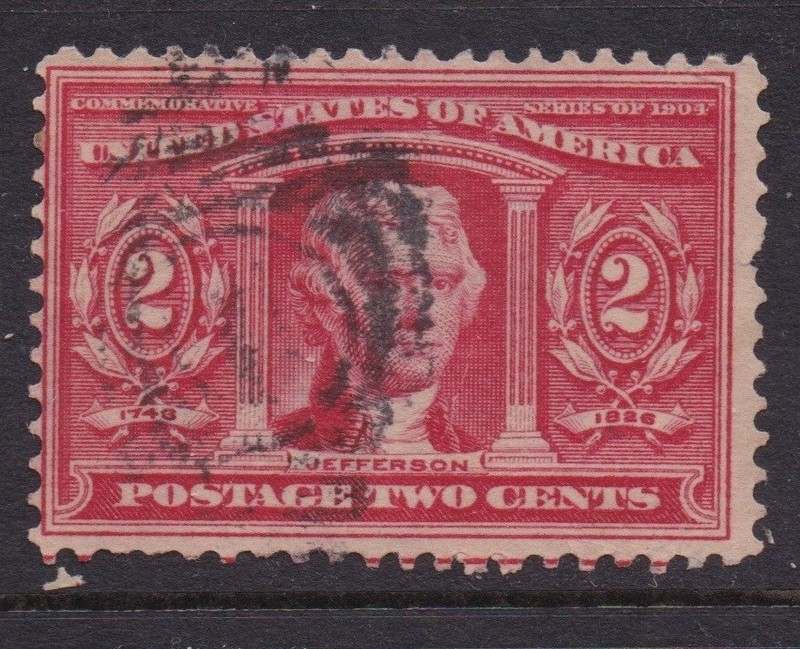 Scott #324 Thomas Jefferson 2c 1904 Louisiana Purchase Expo Used Hinged Remnant