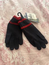 New Polo Ralph Lauren Kid's Wool Gloves - Size 4-7 Navy / Red