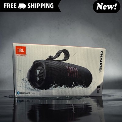 JBL Charge 6 Portable Waterproof Bluetooth Speaker with Carrying Strap (Black)