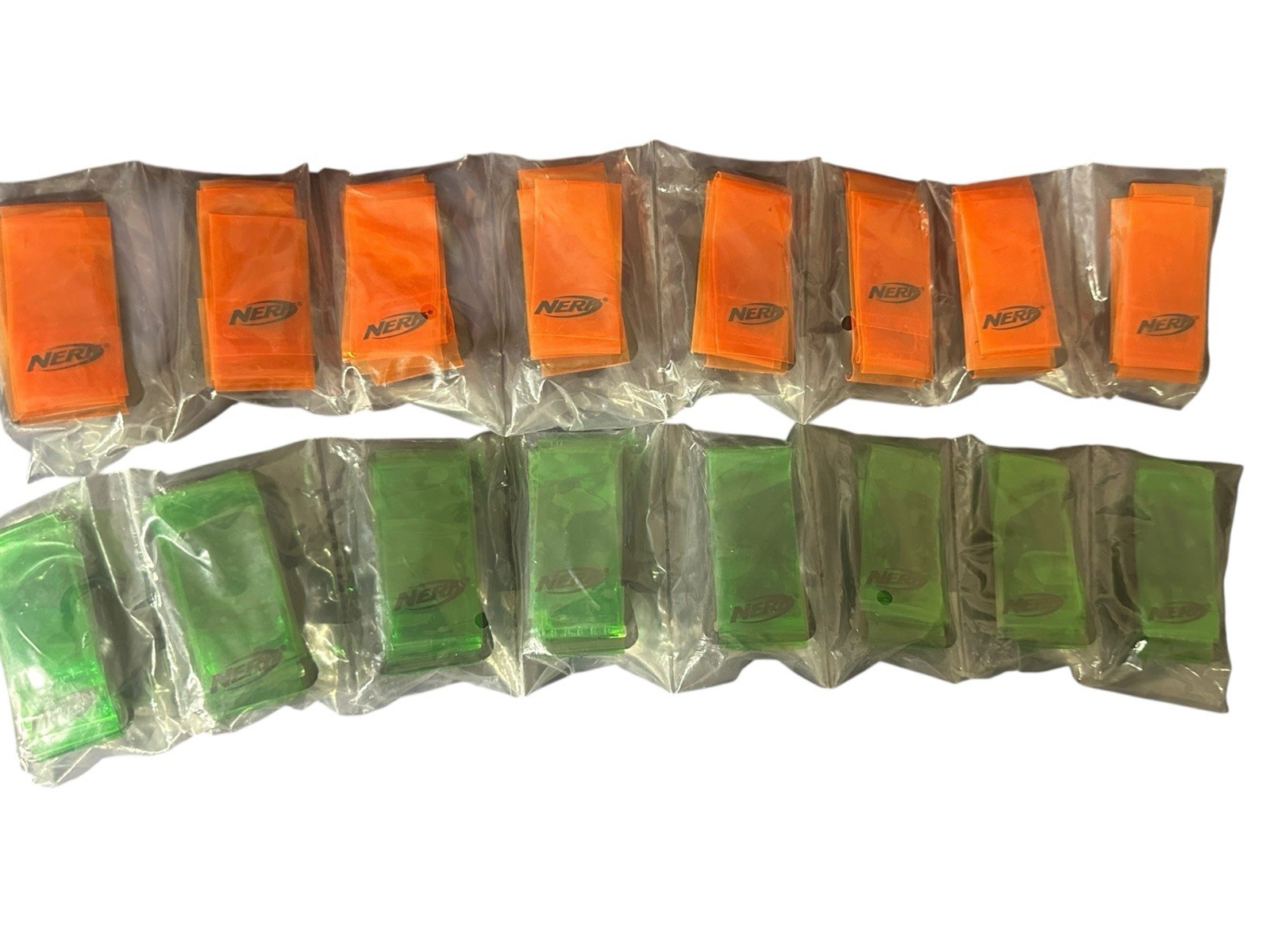 NERF Brand 8 Orange & 8 Green Flag Football Flags W/ Clips & 2 NFL Flag FB Belts