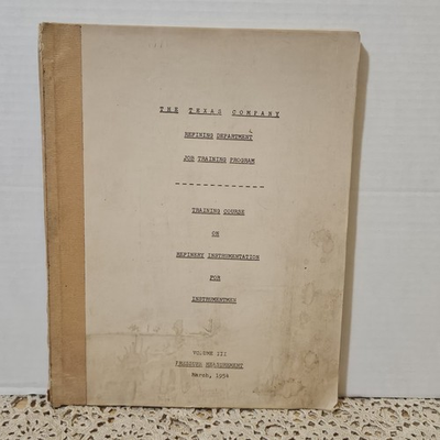 #ad 1954 Texaco Texas Company Refinery Instrumentation Pressure Training Manual RARE $108.80