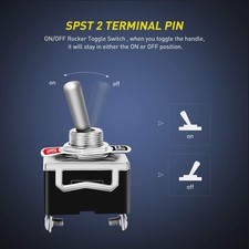 Interruttore A Levetta Impermeabile 12V 30A ON/OFF 2 Pin SPST – Confezione Da 2 – Megacraze