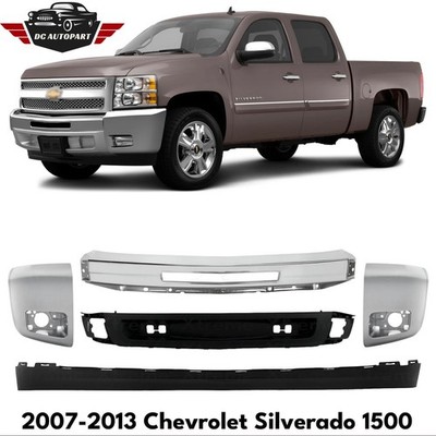 Front Bumper Chrome & Valance Air Dam Kit For 2007-2013 Chevrolet Silverado 1500