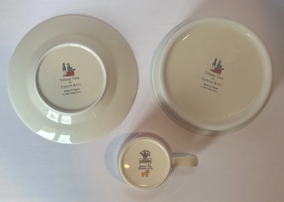 Tiffany & Co Tiffany Toys Child Plate Cup Bowl Drummer 3Pc Set Baby shower Gift - Bild 2 von 4