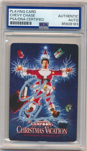 CHEVY CHASE CHRISTMAS VACATION SIGNED AUTOGRAPH PLAYING CARD PSA AUTHENTIC AUTO