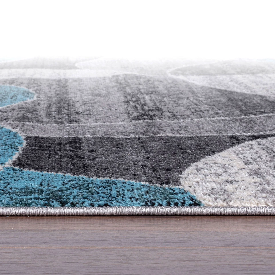 Alfombras Rugshop para sala de estar alfombra de comedor circular envejecida contemporánea 8x10 Foto 3 de 4