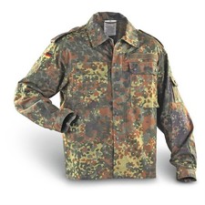 German Army Flecktarn Camo XL field shirt/coat, Rare NOS cd., free U.S. shipping