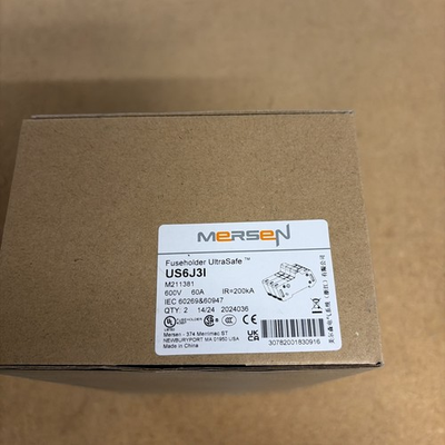 #ad Mersen US6J31 Finger Safe Fuse Block 3P 31 60A 600VAC DC Pressure Plate NOS $150.00
