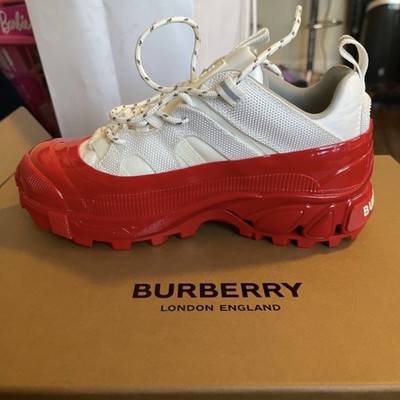New!!! Burberry Arthur Low Top Red And White Sneakers | eBay