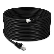 200 Feet CAT6 Shielded SSTP/SFTP Waterproof and Fire Resistant Cable 10GHz Black