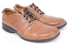 Clarks Men s 9M Brown Leather Soft Cushion Lace Up 14885 Oxford Loafer Office
