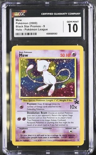 2000 MEW #9 WOTC Holo Black Star Promo BSP Pokemon League psa MINT CGC 10 Swirl!