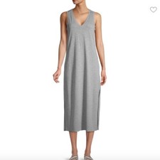 Paige Sage Gray Tank Dress Knit Midi V Neck Women's Small