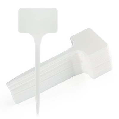 KINGLAKE GARDEN Large Plastic Plant Labels 6 Inch 50 Pack White Large, 