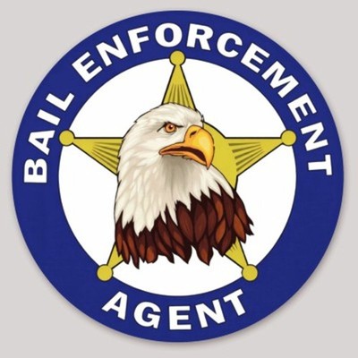 Non-Reflective Bail Enforcement Agent With Eagle Vinyl Sticker 4 x 4 Inch