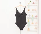 COS Twist-front Swimsuit Black Fully Lined High Leg Fit Low Scooped Back 34 new
