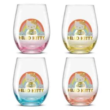 JoyJolt Spirits Stemless Wine Glasses Set of 4 Wine Glasses 19-Ounces