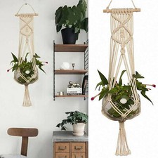 2X Macrame Plant Hanger Flower Pot Holder Hanging Planter Rope Wall Indoor Decor