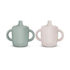 Silicone Sippy Cups with Easy Grip Transition Handles and a Soft Spout. A Non...