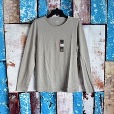 Men's Athletic Works Tri Blend Long Sleeve T-Shirt Driworks M-XL Tan NEW