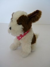 2008 Nintendogs Nintendo Dogs Brown  Off-White Small Puppy Dog Plush 6" Tall