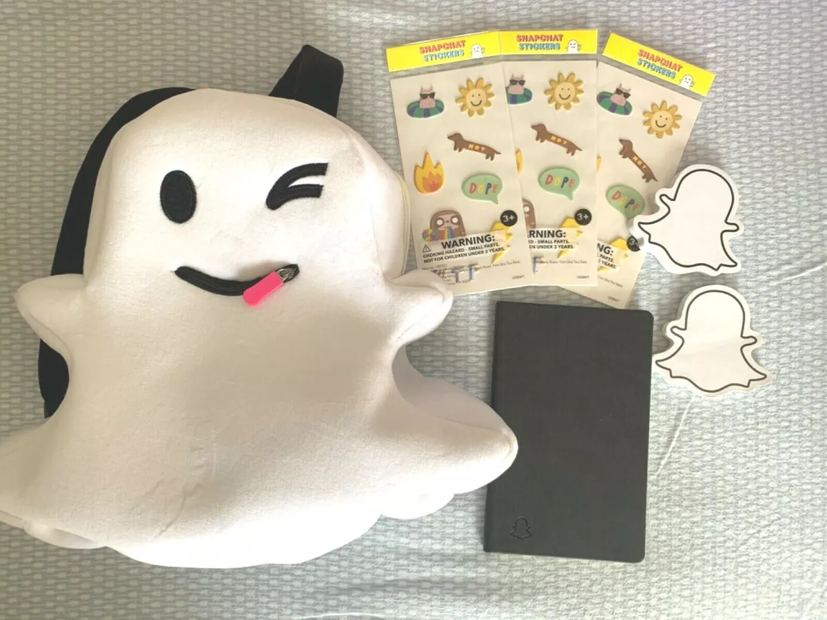 🔥NEW Official Snapchat Snap Ghost 👻 Backpack Plush Ghostface~Stickers u0026  more🔥 | eBay
