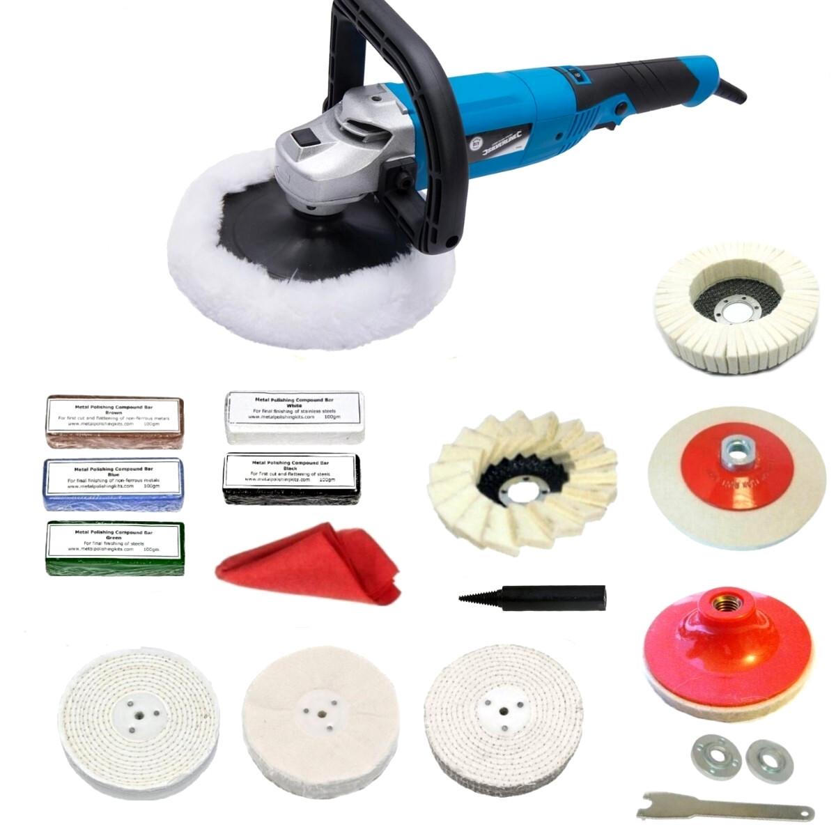 Sander Polisher Metal Polishing Machine Handheld Kit Variable Speed 1200W