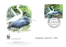 Pacific Reef Egret WWF Stamp World Wildlife Fund Official First Day Cover 2008