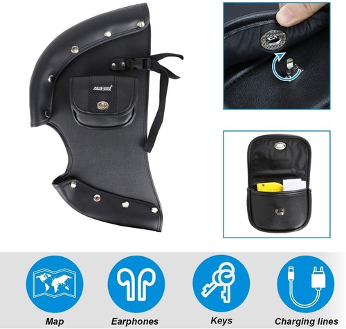 Black Soft Lowers Chaps Engine Guard Cover Leg Warmer Bags For Indian 2014-2023 - Picture 3 of 5