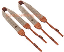 2 x Vintage Classic White and Brown Weave Camera Shoulder Neck Strap Belt DSLR