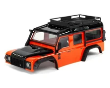 Traxxas TRX-4 Land Rover Defender Pre-Painted Body w/Exocage (Orange) [TRA8011A]