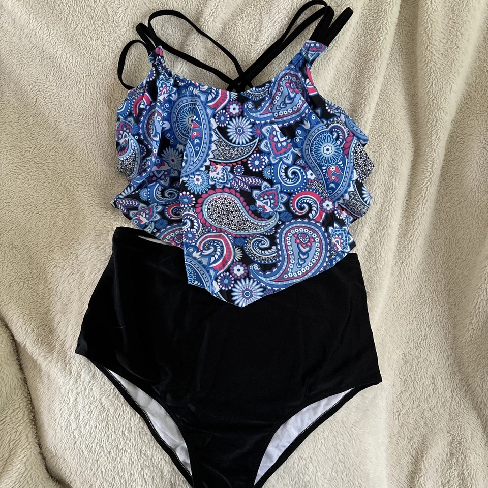 Mujeres Traje de baño Cintura Alta Bikini Monokini Traje de baño Nuevo con etiquetas/paquete original Foto 2 de 4