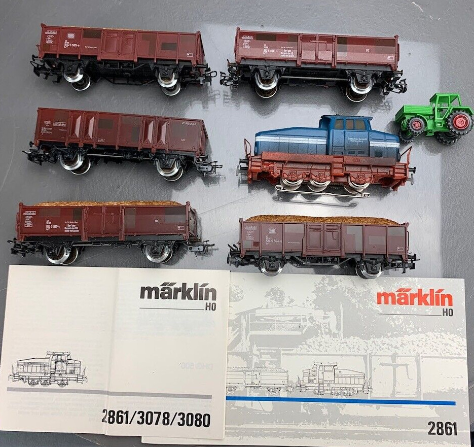 HO Märklin 2861 Sugar Beet Train Set Weathered Locomotive & 5 Car
