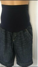 AMERICAN STAR MATERNITY Bermuda Shorts Blue Jean Flap Pockets Size S