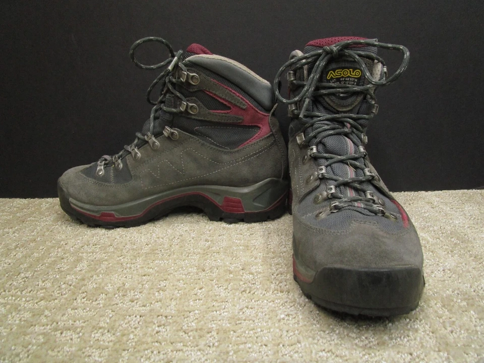 Botas Asolo Mujer 9 Gris Gamuza Cuero Gore Tex Senderismo TPS EVO Montañista Trail Foto 3 de 4