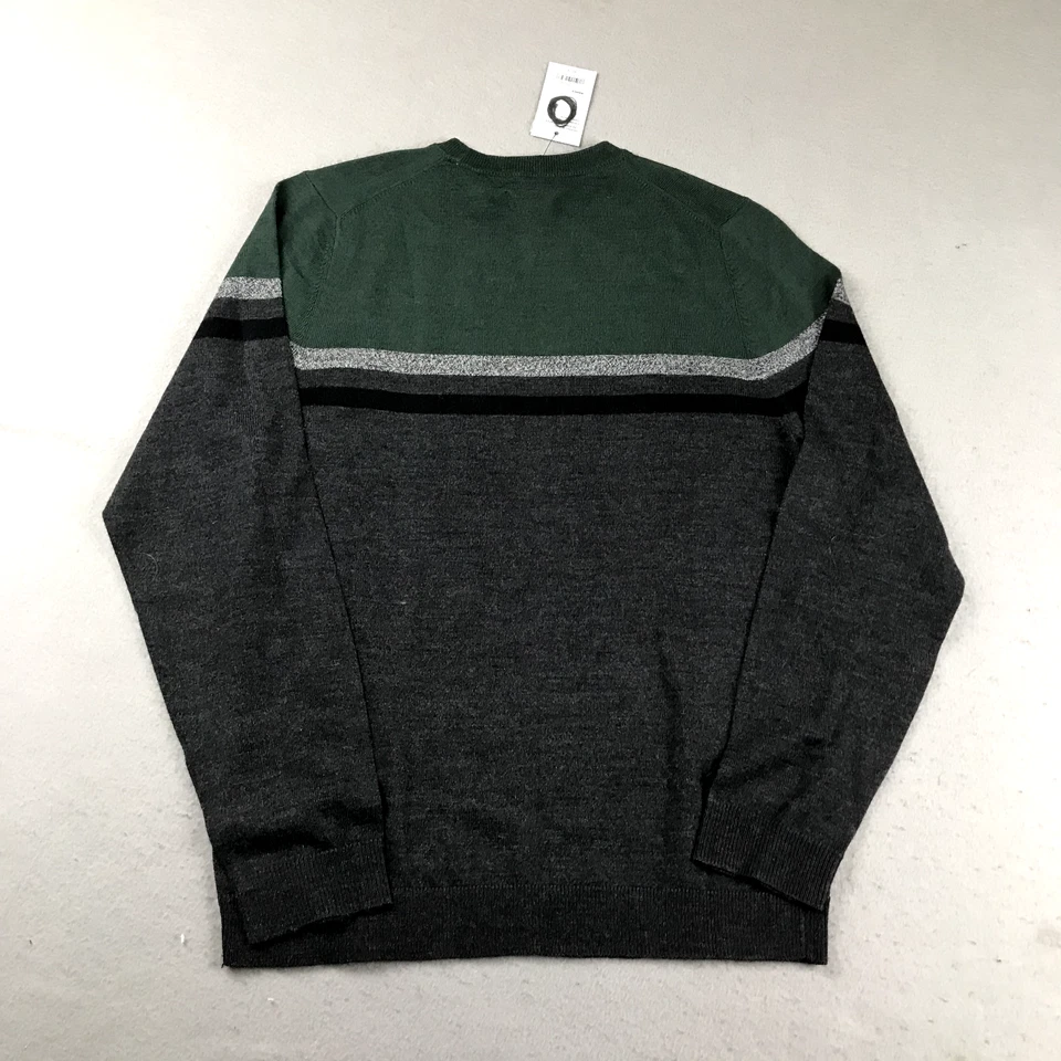 Apt 9 Sweater Mens Small Gray Green Merino Wool Blend Crew Neck Pullover NWT - Image 4 of 4