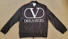 1995 BNWT Auth Valentino Garavani V Logo Dreamers Windbreaker Jaket BlackSz 48
