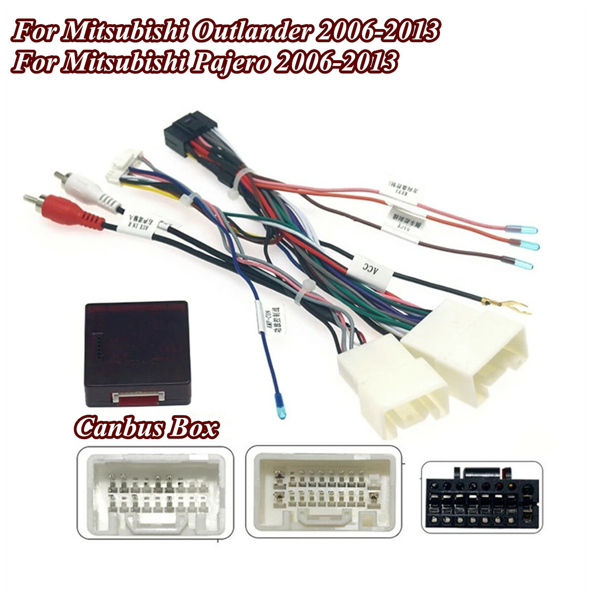 Faisceau De Câbles Adaptateur Stéréo 16 Broches Pour Autoradio Android - Compatible Mitsubishi Outlander Et Pajero 2014-2020