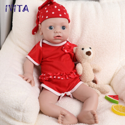 19''Lifelike Pretty Baby Silicone Reborn Cute Infant Girl Doll Like A Real Baby