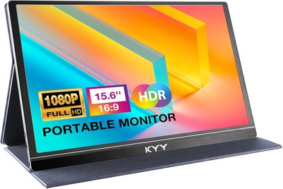 KYY Portable Monitor 15.6in 1080P Laptop USB-C HDMI Gaming Ultra-Slim IPS